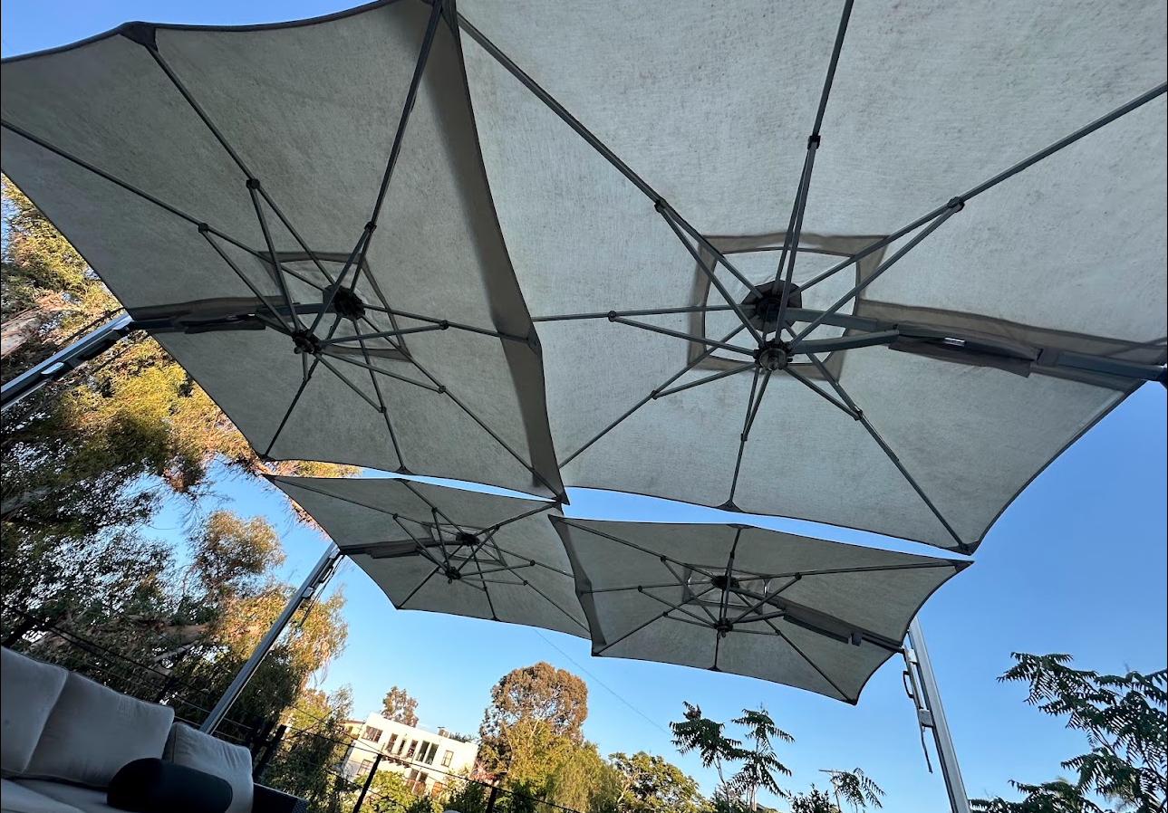 Cantilever umbrella canopy refresh after PatioMaid cleaning in San Diego