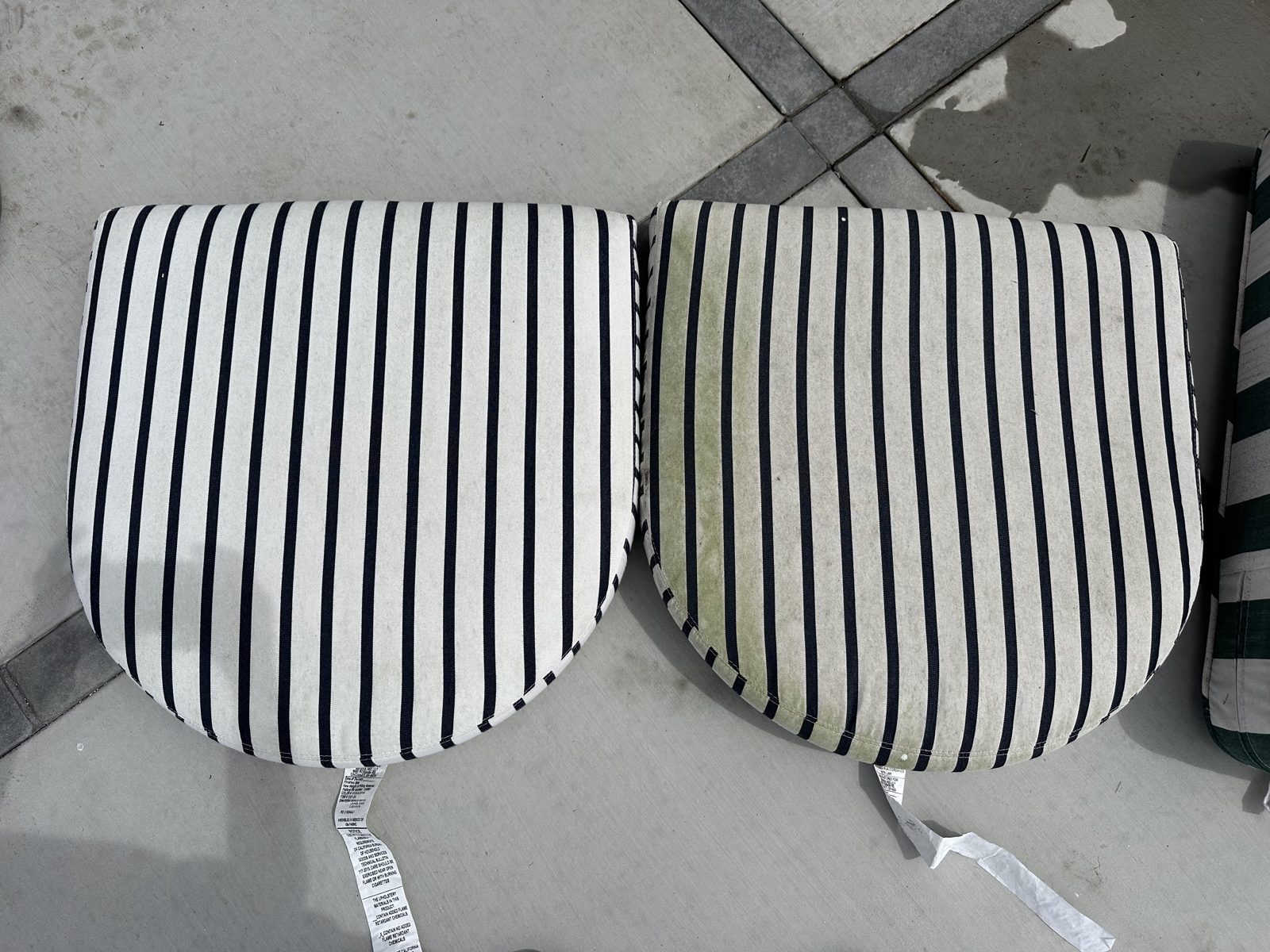 Striped patio cushions by PatioMaid in San Diego