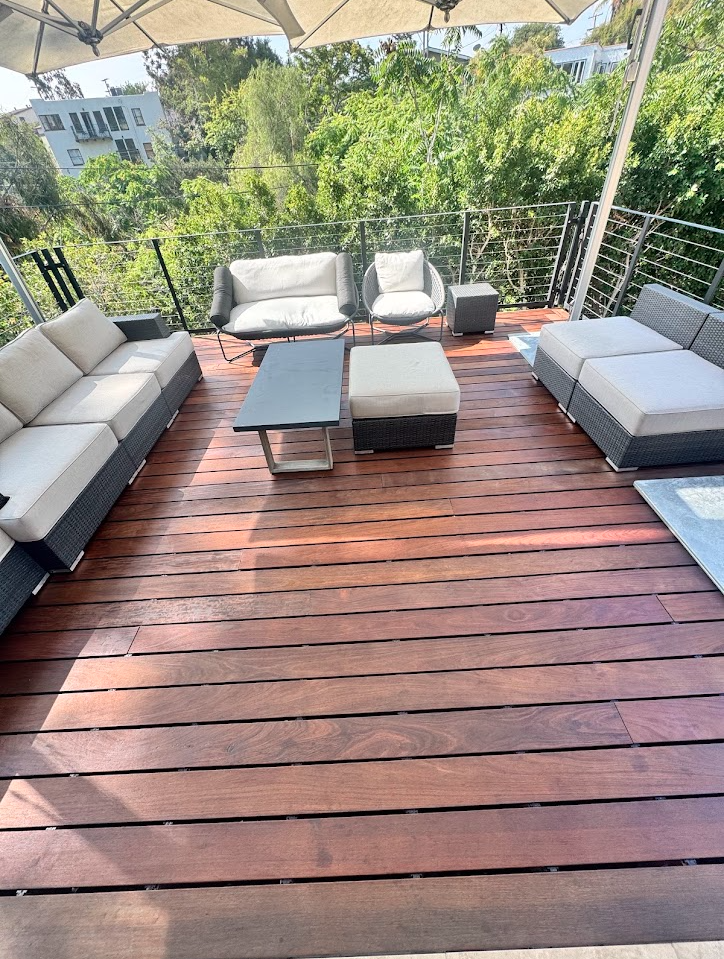 Rooftop wood deck restoration after PatioMaid cleaning in San Diego